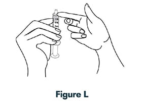 How to administer Quillivant XR methylphenidate - Step 7: Figure L - Tapping syringe
