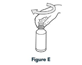 How to administer Quillivant XR methylphenidate - Step 3: Figure E - Putting cap back on
